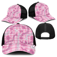 Alaka Aloha Hawaii Mesh Trucker Cap Plumeria Lei With Palaka Motif - Polynesian Pride