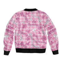 Alaka Aloha Hawaii Sleeve Zip Bomber Jacket Plumeria Lei With Palaka Motif LT14 - Polynesian Pride