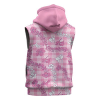 Alaka Aloha Hawaii Sleeveless Zip Hoodie Plumeria Lei With Palaka Motif LT14