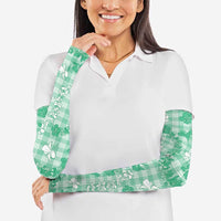 Omaomao Aloha Hawaii Arm Sleeves Plumeria Lei With Palaka Motif - Polynesian Pride