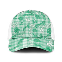 Omaomao Aloha Hawaii Baseball Net Cap Plumeria Lei With Palaka Motif - Polynesian Pride