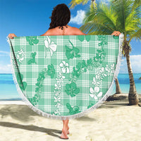 Omaomao Aloha Hawaii Beach Blanket Plumeria Lei With Palaka Motif - Polynesian Pride