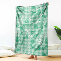 Omaomao Aloha Hawaii Blanket Plumeria Lei With Palaka Motif LT14 - Polynesian Pride