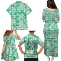 Omaomao Aloha Hawaii Family Matching Puletasi and Hawaiian Shirt Plumeria Lei With Palaka Motif - Polynesian Pride