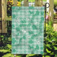 Omaomao Aloha Hawaii Garden Flag Plumeria Lei With Palaka Motif LT14 Garden Flag Green - Polynesian Pride