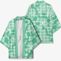 Omaomao Aloha Hawaii Kimono Plumeria Lei With Palaka Motif - Polynesian Pride