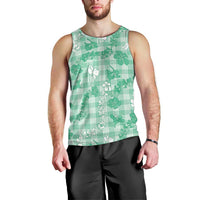 Omaomao Aloha Hawaii Men Tank Top Plumeria Lei With Palaka Motif LT14 - Polynesian Pride