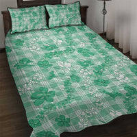 Omaomao Aloha Hawaii Quilt Bed Set Plumeria Lei With Palaka Motif - Polynesian Pride