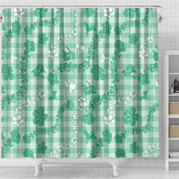 Omaomao Aloha Hawaii Shower Curtain Plumeria Lei With Palaka Motif LT14 - Polynesian Pride