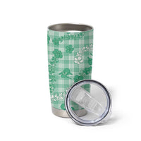 Omaomao Aloha Hawaii Tumbler Cup Plumeria Lei With Palaka Motif - Polynesian Pride