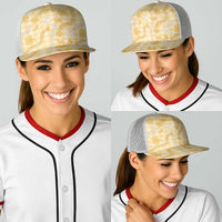 Melemele Aloha Hawaii Baseball Net Cap Plumeria Lei With Palaka Motif - Polynesian Pride