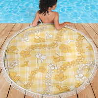 Melemele Aloha Hawaii Beach Blanket Plumeria Lei With Palaka Motif - Polynesian Pride