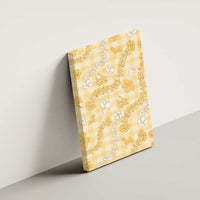 Melemele Aloha Hawaii Canvas Wall Art Plumeria Lei With Palaka Motif - Polynesian Pride