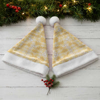 Melemele Aloha Hawaii Christmas Santa Hat Plumeria Lei With Palaka Motif - Polynesian Pride