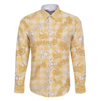 Melemele Aloha Hawaii Family Matching Short Sleeve Bodycon Dress and Hawaiian Shirt Plumeria Lei With Palaka Motif - Polynesian Pride