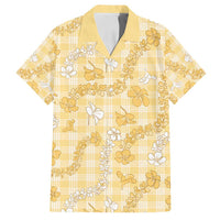 Melemele Aloha Hawaii Family Matching Tank Maxi Dress and Hawaiian Shirt Plumeria Lei With Palaka Motif - Polynesian Pride