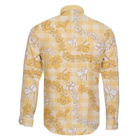 Melemele Aloha Hawaii Family Matching Tank Maxi Dress and Hawaiian Shirt Plumeria Lei With Palaka Motif - Polynesian Pride