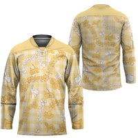 Melemele Aloha Hawaii Hockey Jersey Plumeria Lei With Palaka Motif LT14 - Polynesian Pride
