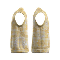 Melemele Aloha Hawaii Christmas Knitted V-Neck Vest Plumeria Lei With Palaka Motif - Polynesian Pride