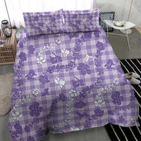 Poni Aloha Hawaii Bedding Set Plumeria Lei With Palaka Motif - Polynesian Pride