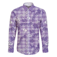 Poni Aloha Hawaii Family Matching Off The Shoulder Long Sleeve Dress and Hawaiian Shirt Plumeria Lei With Palaka Motif - Polynesian Pride