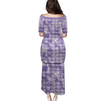 Poni Aloha Hawaii Family Matching Puletasi and Hawaiian Shirt Plumeria Lei With Palaka Motif - Polynesian Pride