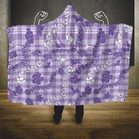 Poni Aloha Hawaii Hooded Blanket Plumeria Lei With Palaka Motif - Polynesian Pride
