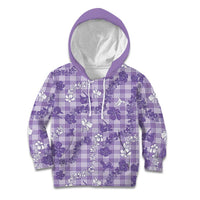 Poni Aloha Hawaii Kid Hoodie Plumeria Lei With Palaka Motif LT14 Hoodie Purple - Polynesian Pride