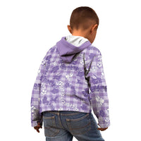 Poni Aloha Hawaii Kid Hoodie Plumeria Lei With Palaka Motif LT14 - Polynesian Pride