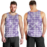 Poni Aloha Hawaii Men Tank Top Plumeria Lei With Palaka Motif - Polynesian Pride