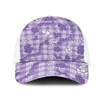 Poni Aloha Hawaii Mesh Trucker Cap Plumeria Lei With Palaka Motif - Polynesian Pride