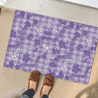 Poni Aloha Hawaii Rubber Doormat Plumeria Lei With Palaka Motif - Polynesian Pride