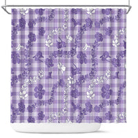 Poni Aloha Hawaii Shower Curtain Plumeria Lei With Palaka Motif - Polynesian Pride