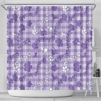Poni Aloha Hawaii Shower Curtain Plumeria Lei With Palaka Motif - Polynesian Pride