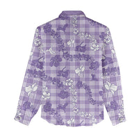 Poni Aloha Hawaii Women Casual Shirt Plumeria Lei With Palaka Motif - Polynesian Pride