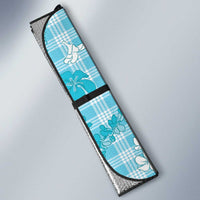 Polu Aloha Hawaii Auto Sun Shade Plumeria Lei With Palaka Motif - Polynesian Pride