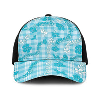 Polu Aloha Hawaii Baseball Net Cap Plumeria Lei With Palaka Motif - Polynesian Pride