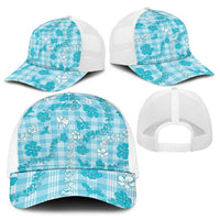 Polu Aloha Hawaii Baseball Net Cap Plumeria Lei With Palaka Motif - Polynesian Pride