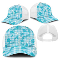 Polu Aloha Hawaii Baseball Net Cap Plumeria Lei With Palaka Motif - Polynesian Pride