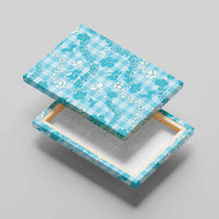 Polu Aloha Hawaii Canvas Wall Art Plumeria Lei With Palaka Motif - Polynesian Pride