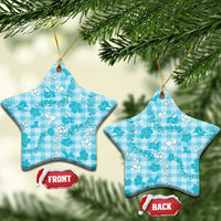 Polu Aloha Hawaii Ceramic Ornament Plumeria Lei With Palaka Motif - Polynesian Pride