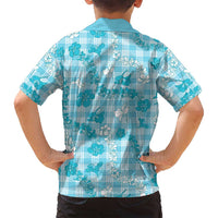 Polu Aloha Hawaii Family Matching Tank Maxi Dress and Hawaiian Shirt Plumeria Lei With Palaka Motif - Polynesian Pride