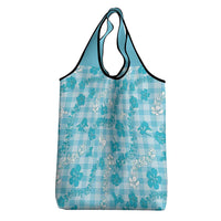 Polu Aloha Hawaii Grocery Bag Plumeria Lei With Palaka Motif - Polynesian Pride