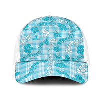 Polu Aloha Hawaii Mesh Trucker Cap Plumeria Lei With Palaka Motif - Polynesian Pride