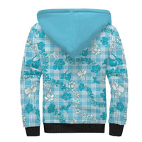 Polu Aloha Hawaii Sherpa Hoodie Plumeria Lei With Palaka Motif - Polynesian Pride