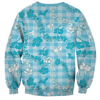 Polu Aloha Hawaii Sweatshirt Plumeria Lei With Palaka Motif LT14 - Polynesian Pride