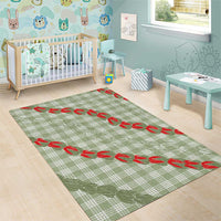 Omaomao Aloha Hawaii Area Rug Rosebud Lei With Palaka Motif - Polynesian Pride