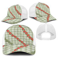 Omaomao Aloha Hawaii Baseball Net Cap Rosebud Lei With Palaka Motif LT14 - Polynesian Pride