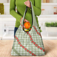 Omaomao Aloha Hawaii Grocery Bag Rosebud Lei With Palaka Motif - Polynesian Pride