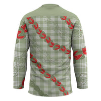 Omaomao Aloha Hawaii Hockey Jersey Rosebud Lei With Palaka Motif - Polynesian Pride